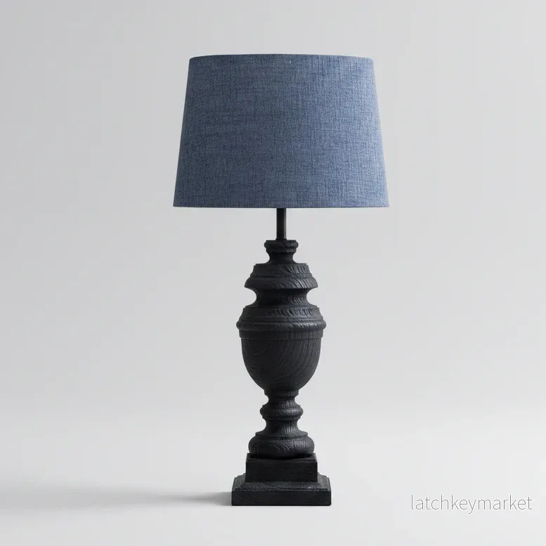 Lampskärm Alice oval Sambu blå D35 cm Alde & Lind Lampskärm Alice oval Sambu blå D35 cm Alde & Lind