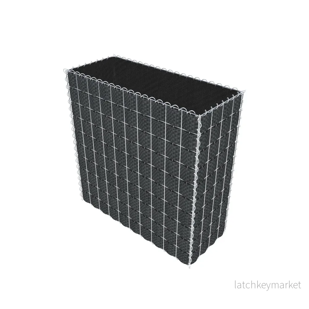 Beplanterad gabion med fleece & insynsskydd 100 cm x 100 cm x 40 cm (L x H x D), maskstorlek 5 cm x 10 cm, spiral - Bild 2
