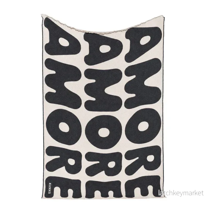Klekks No. 11 Amore Black Cotton Blanket Klekks No. 11 Amore Black Cotton Blanket