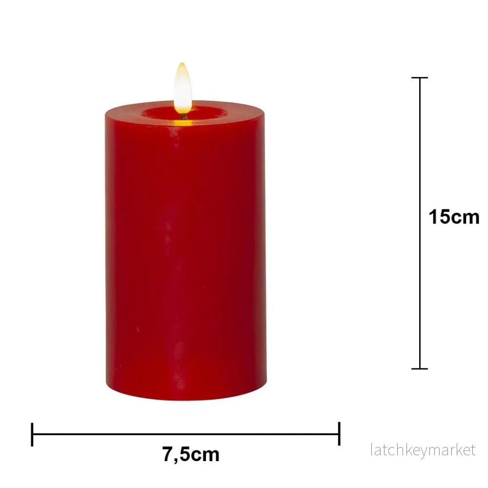 Batteridrivet LED Blockljus Flamme Flow Röd 15 cm - Bild 3
