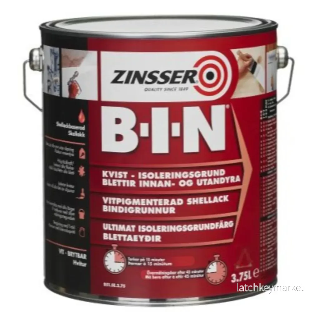 Zinsser BIN Schellack Isoleringsgrundfärg Zinsser BIN Schellack Isoleringsgrundfärg