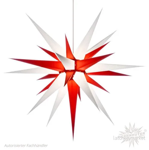 Adventsstjärna röd/vit papper 70 cm Adventsstjärna röd/vit papper 70 cm