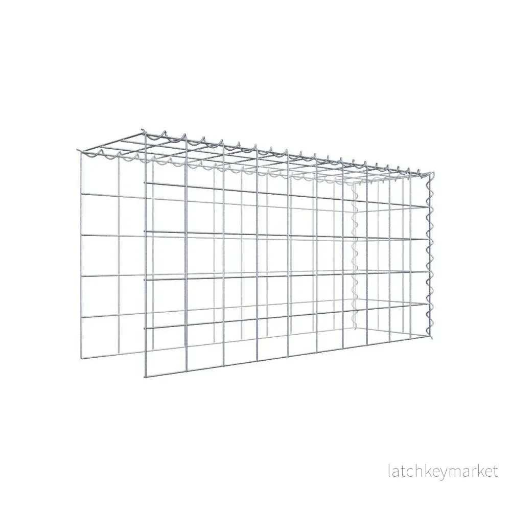 Påväxt gabion typ 4 100 cm x 50 cm x 30 cm (L x H x D), maskstorlek 10 cm x 10 cm, spiral