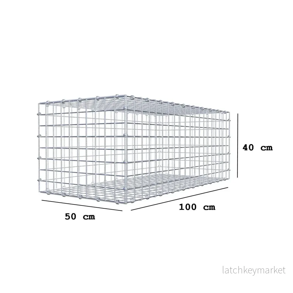 Gabion 100 cm x 40 cm x 50 cm (L x H x D), maskstorlek 5 x 5 cm, spiralring - Bild 2