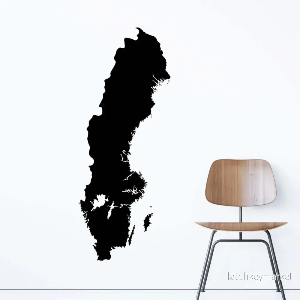 Väggdekor Sverigekarta Väggdekor Sverigekarta