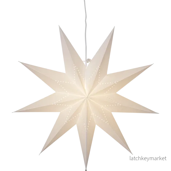 Adventsstjärna Pappersstjärna Lysa vit 60 cm - Bild 2