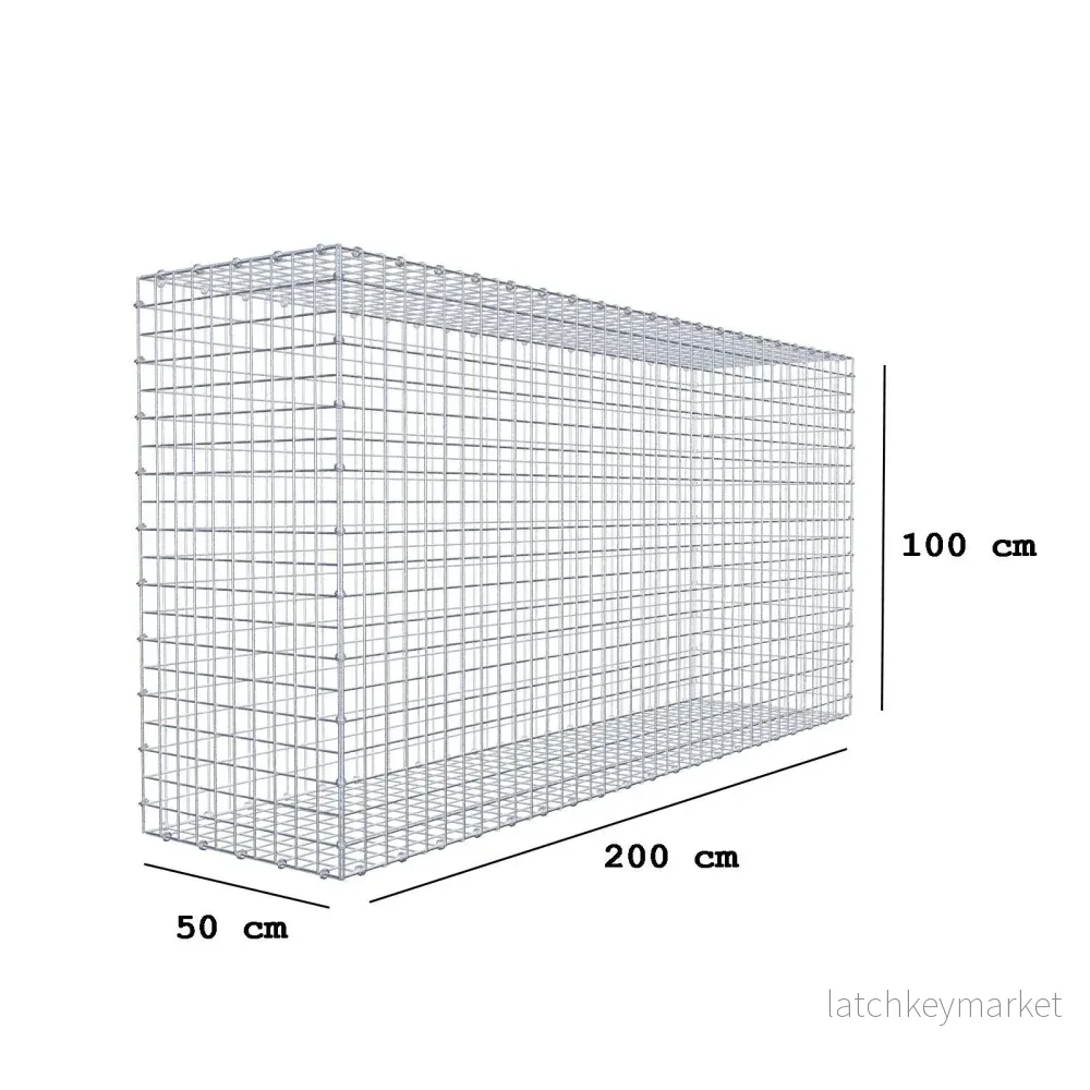 Gabion 200 cm x 100 cm x 50 cm (L x H x D), maskstorlek 5 x 5 cm, spiralring - Bild 2
