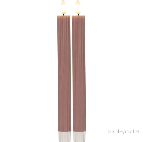 Batteridrivet LED Antikljus 2-pack Flamme Stripe 25 cm Gammelrosa Batteridrivet LED Antikljus 2-pack Flamme Stripe 25 cm Gammelrosa