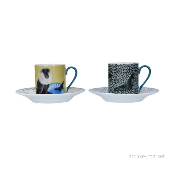 Mikasa x Sarah Arnett Espressokoppar med fat i porslin 2 pack Mikasa x Sarah Arnett Espressokoppar med fat i porslin 2 pack