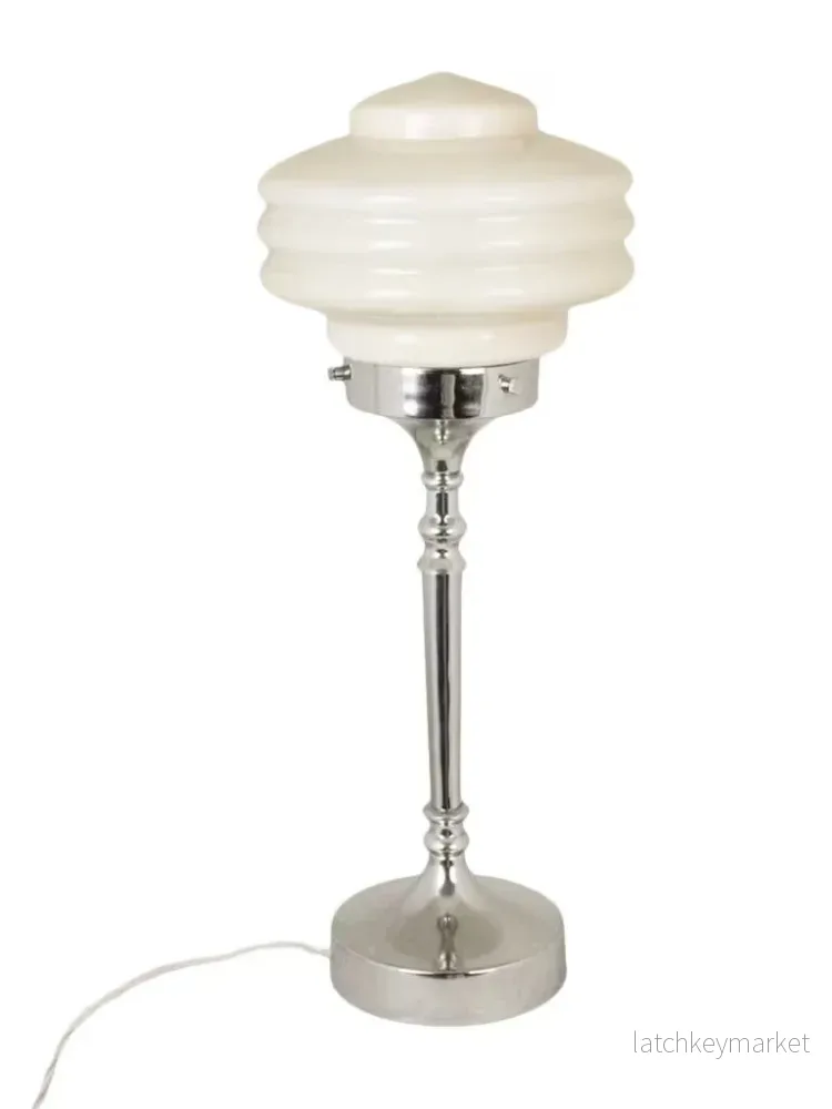Bordslampa Valter, Nickel/Opalglas, Beige