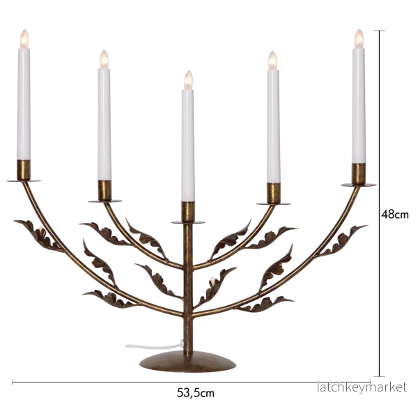 Adventsljusstake Eklöv 53,5x14x48 cm Mässing - Bild 3
