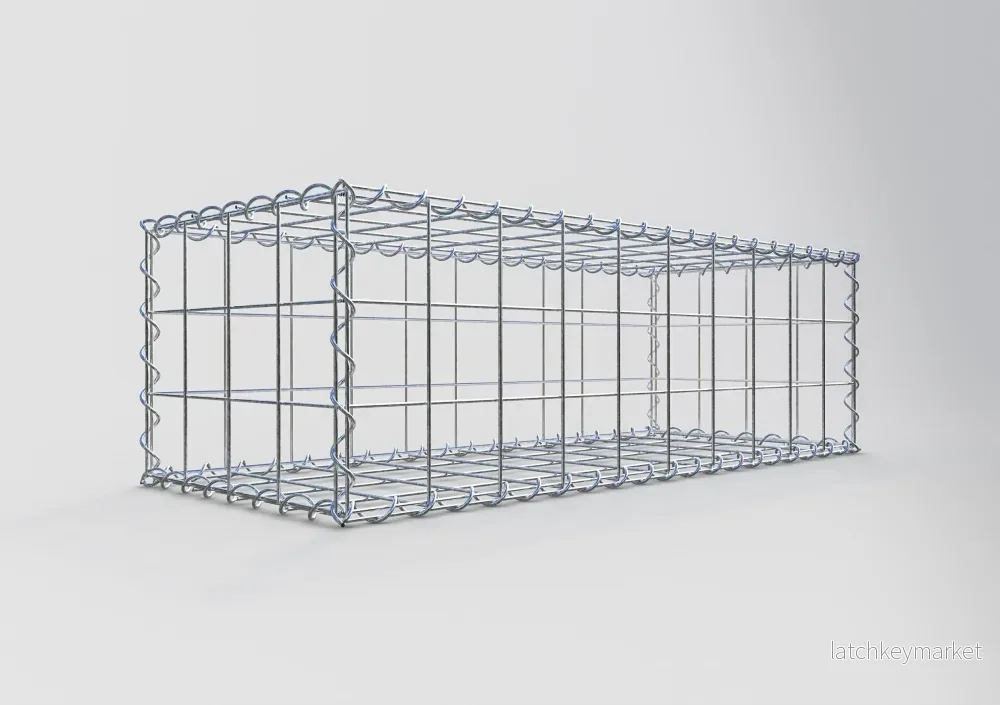 Gabion 100 cm x 30 cm x 40 cm (L x H x D), maskstorlek 10 cm x 10 cm, spiral - Bild 2