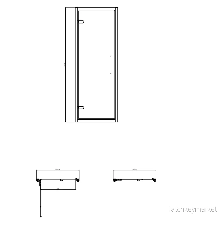 Duschdörr Burlington Classique Shower borstad nickel - Bild 2