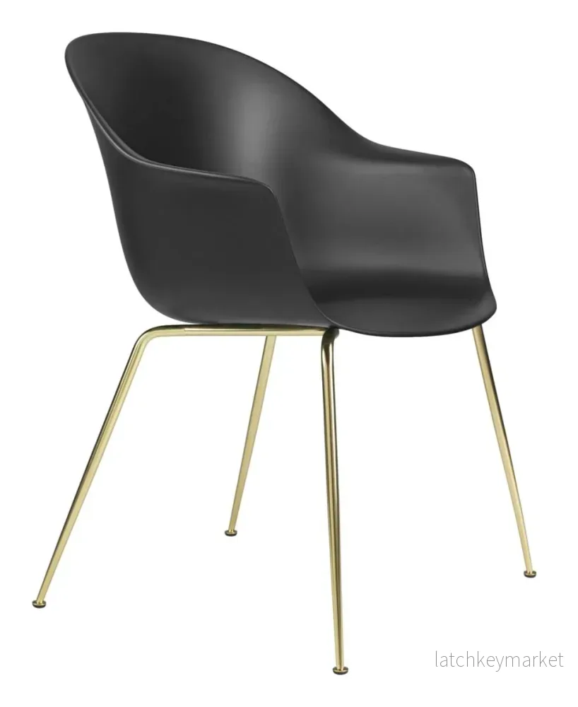 Bat Dining Chair Conic Base Brass Semi - Bild 3