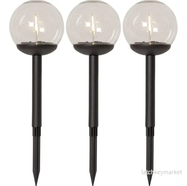 Trädgårdsbelysning DIV. Soldriven Solcellspollare Globe 3-pack - Bild 2