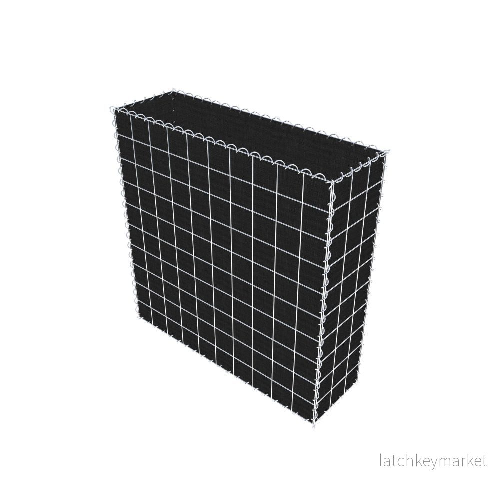 Grön gabion med fleece 100 cm x 100 cm x 30 cm (L x H x D), maskstorlek 10 cm x 10 cm, spiral - Bild 2