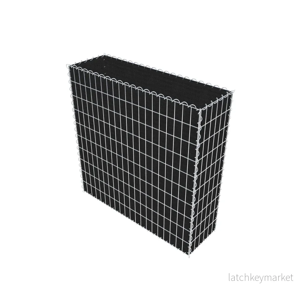 Grön gabion med fleece 100 cm x 100 cm x 30 cm (L x H x D), maskstorlek 5 cm x 10 cm, spiral - Bild 2