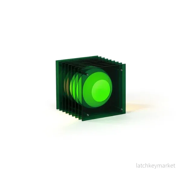 LOP Small Square Green Lamp LOP Small Square Green Lamp