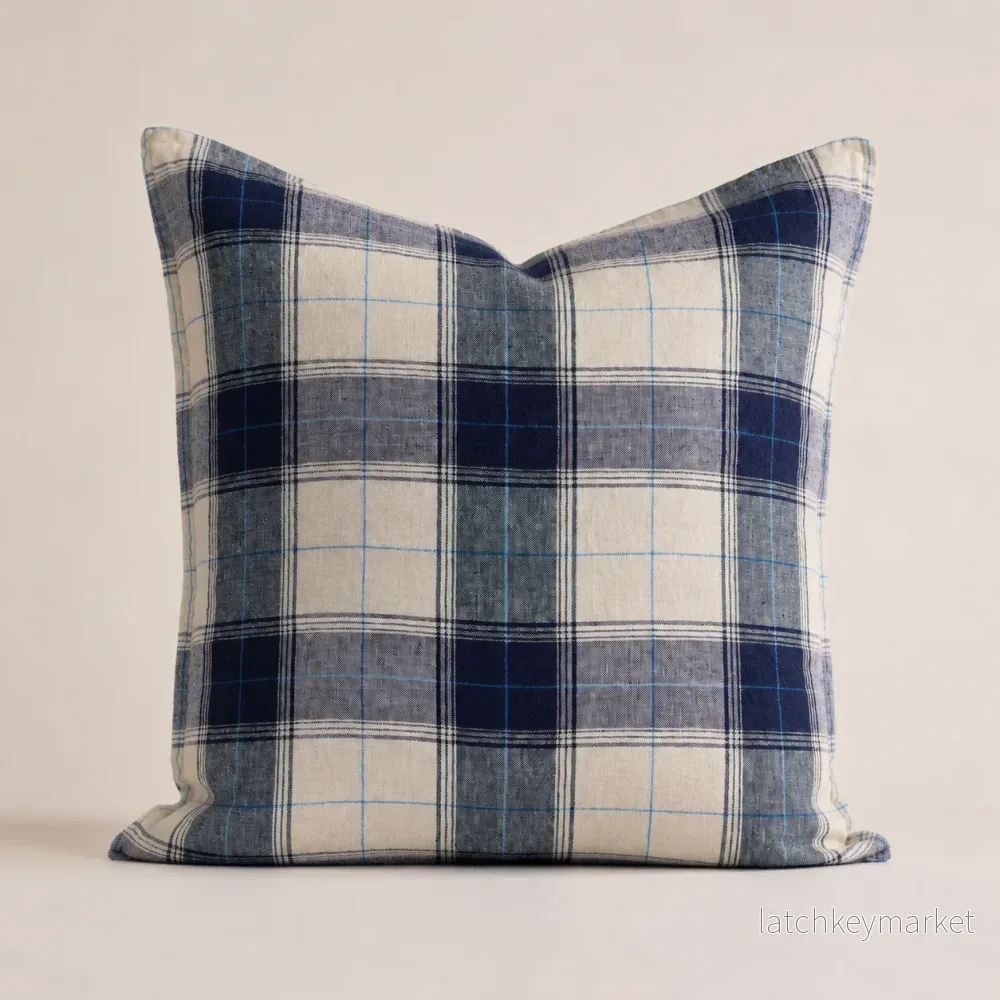 French Cushion Cover Old School Checks French Cushion Cover Old School Checks