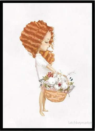 Barntavla – Girl with basket Barntavla – Girl with basket