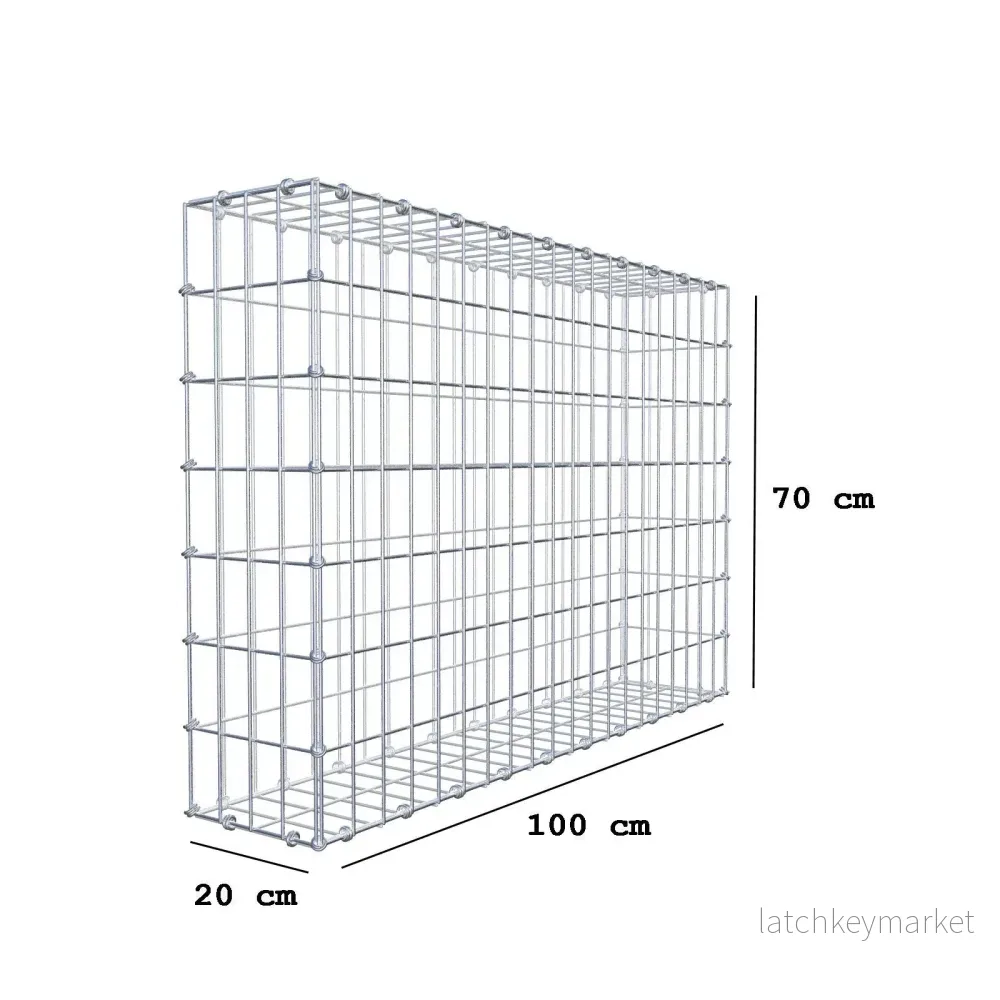Gabion 100 cm x 70 cm x 20 cm (L x H x D), maskstorlek 5 x 10 cm, spiralring - Bild 2