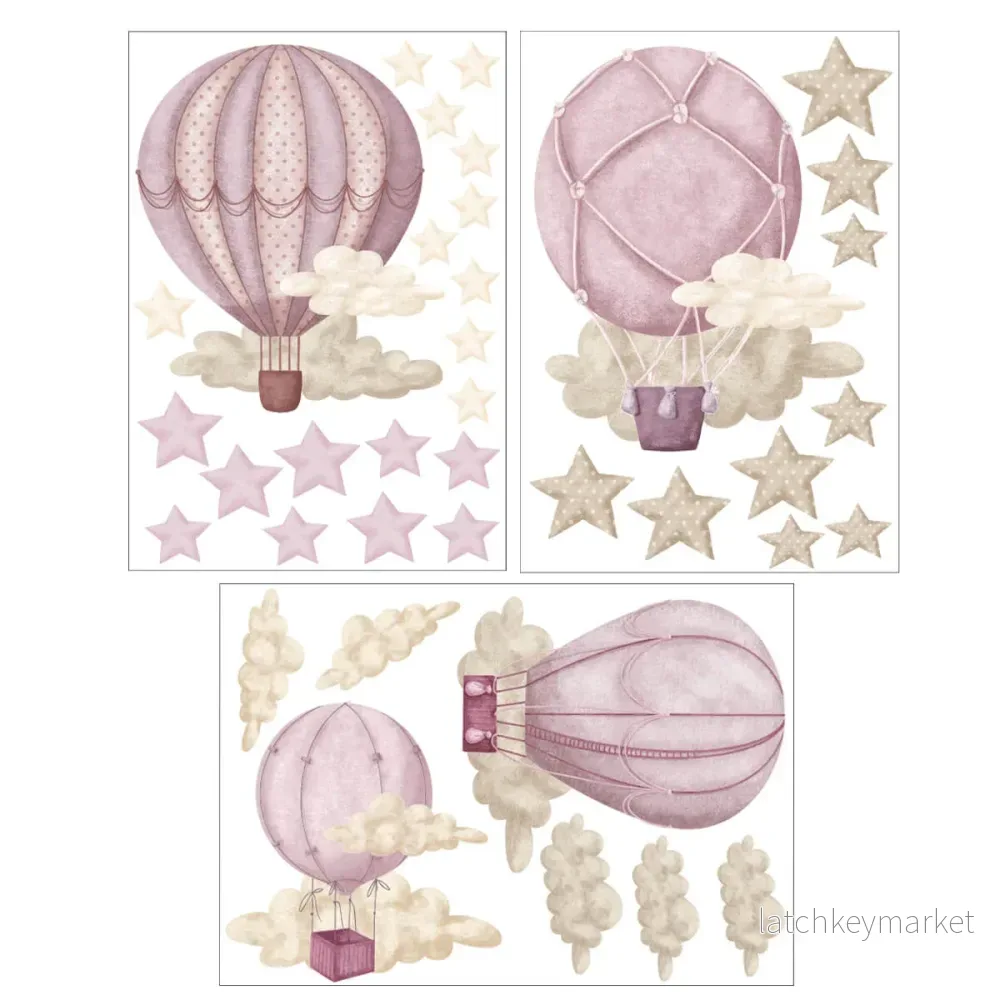 Väggdekor luftballonger rosa - Bild 2