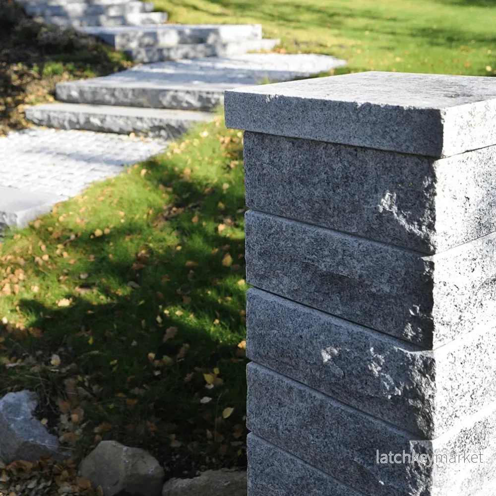 Stolpelement Bergama Granit Grå Rustik 300x300x150 - Bild 2