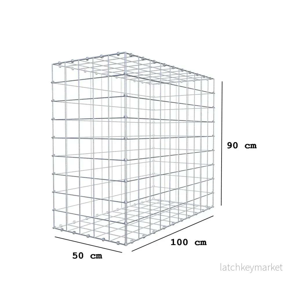 Gabion 100 cm x 90 cm x 50 cm (L x H x D), maskstorlek 10 x 10 cm, spiralring - Bild 2