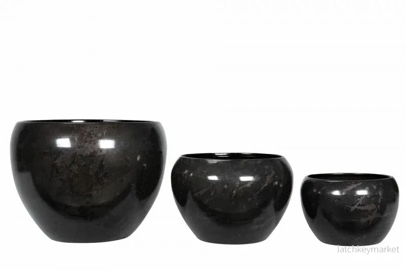 Blomkruka Nomi Grå Onyx Ø24x19cm 3-pack REA Blomkruka Nomi Grå Onyx Ø24x19cm 3-pack REA