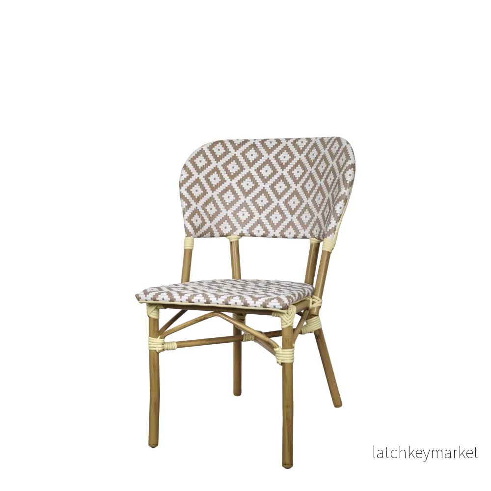 Chic Antique Utemöbler 2-pack flätad stol La Rochelle Bistro creme/latte