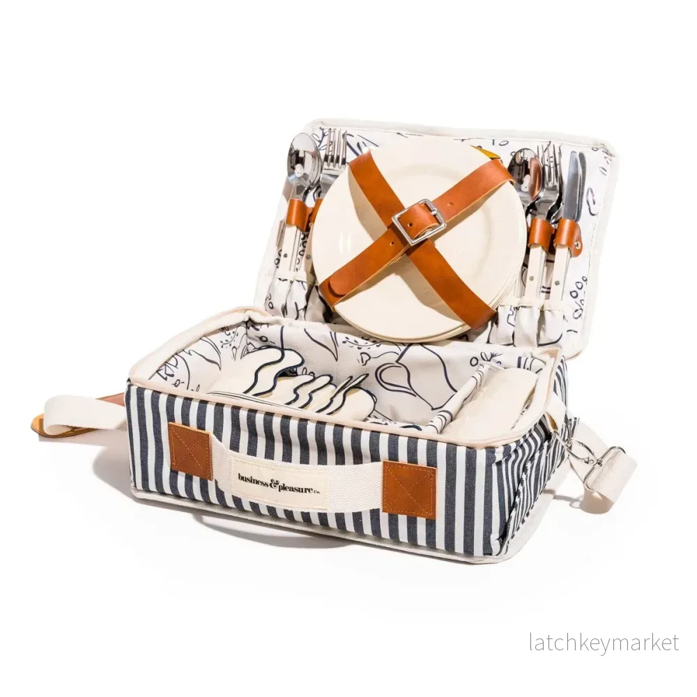 Picnic Set Navy Blue Stripe Picnic Set Navy Blue Stripe