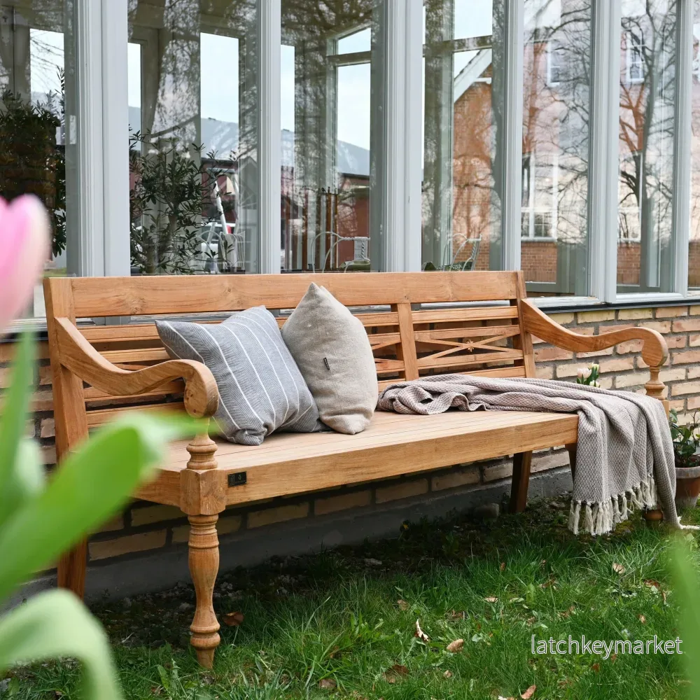 Vintage trädgårdssoffa teak Lena - Bild 2