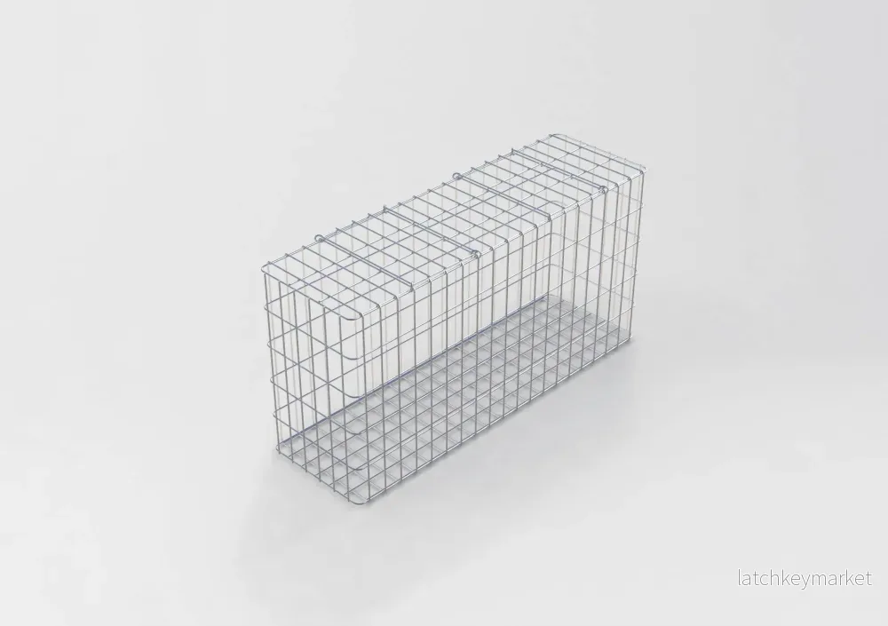 Varmförzinkad gabion 102 cm x 52 cm x 32 cm, maskstorlek 5 cm x 10 cm, helsvetsad Varmförzinkad gabion 102 cm x 52 cm x 32 cm, maskstorlek 5 cm x 10 cm, helsvetsad
