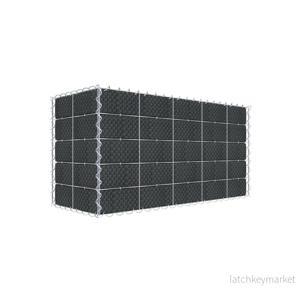Grön gabion med fleece & insynsskydd 100 cm x 50 cm x 40 cm (L x H x D), maskstorlek 10 cm x 10 cm, spiral Grön gabion med fleece & insynsskydd 100 cm x 50 cm x 40 cm (L x H x D), maskstorlek 10 cm x 10 cm, spiral