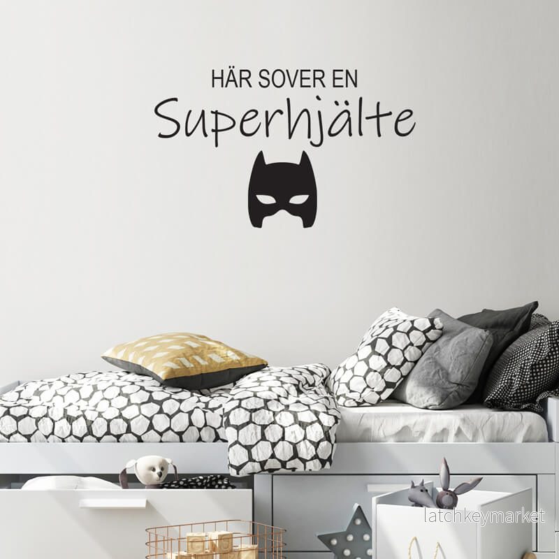 Väggord Här sover en superhjälte