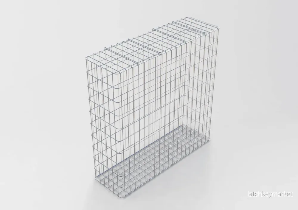 Varmförzinkad gabion 102 cm x 102 cm x 32 cm, maskstorlek 5 cm x 10 cm, helsvetsad Varmförzinkad gabion 102 cm x 102 cm x 32 cm, maskstorlek 5 cm x 10 cm, helsvetsad
