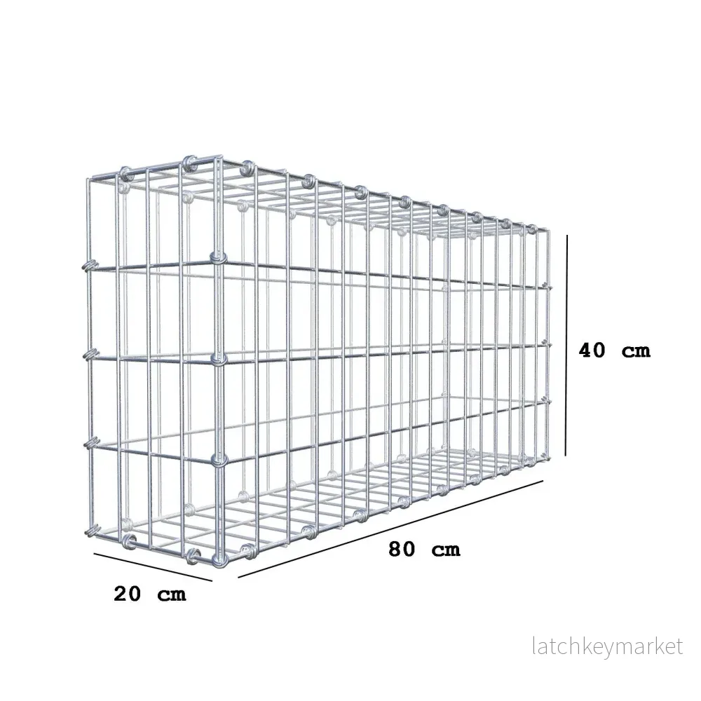 Gabion 80 cm x 40 cm x 20 cm (L x H x D), maskstorlek 5 x 10 cm, spiralring - Bild 2