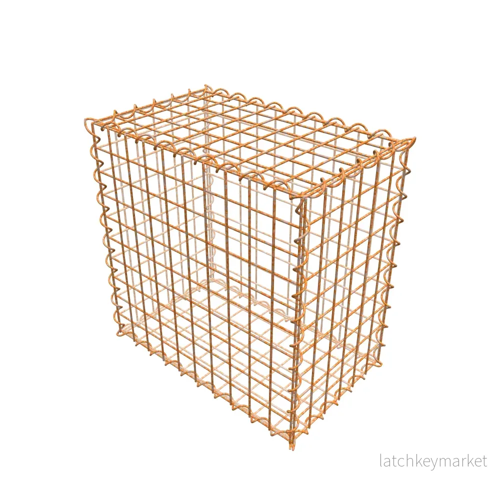 Rostig gabion 50 cm x 50 cm x 30 cm (L x H x D), maskstorlek 5 cm x 5 cm, spiral - Bild 2
