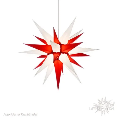 Adventsstjärna röd/vit papper 60 cm Adventsstjärna röd/vit papper 60 cm