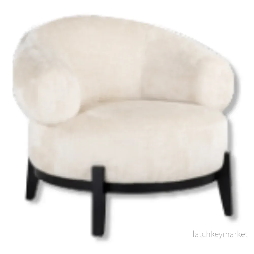 Loungefåtölj Milano vit chenille Loungefåtölj Milano vit chenille