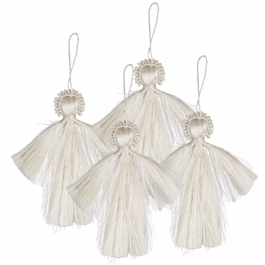 Hänge Juteängel Vilma Offwhite 4-pack