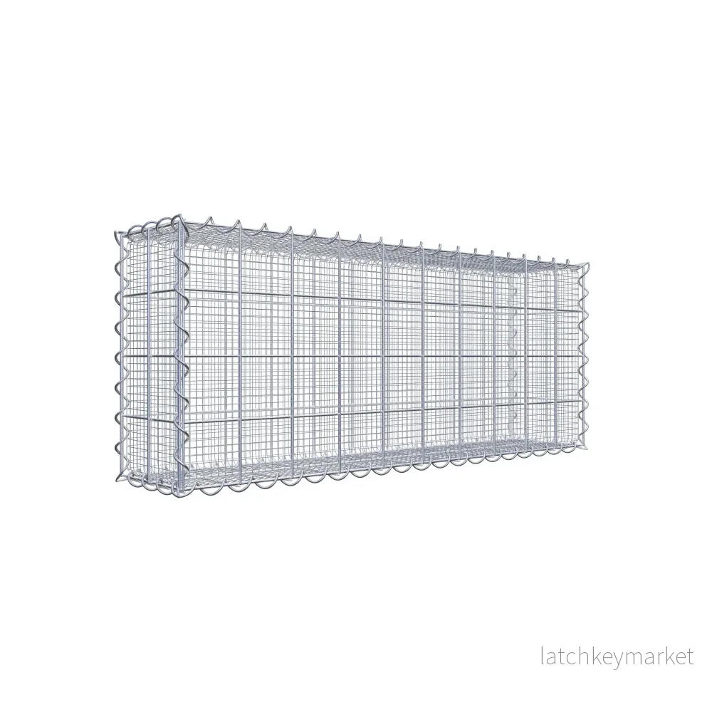 Sandgabion 100 cm x 40 cm x 20 cm (L x H x D), maskstorlek 10 cm x 10 cm, spiral