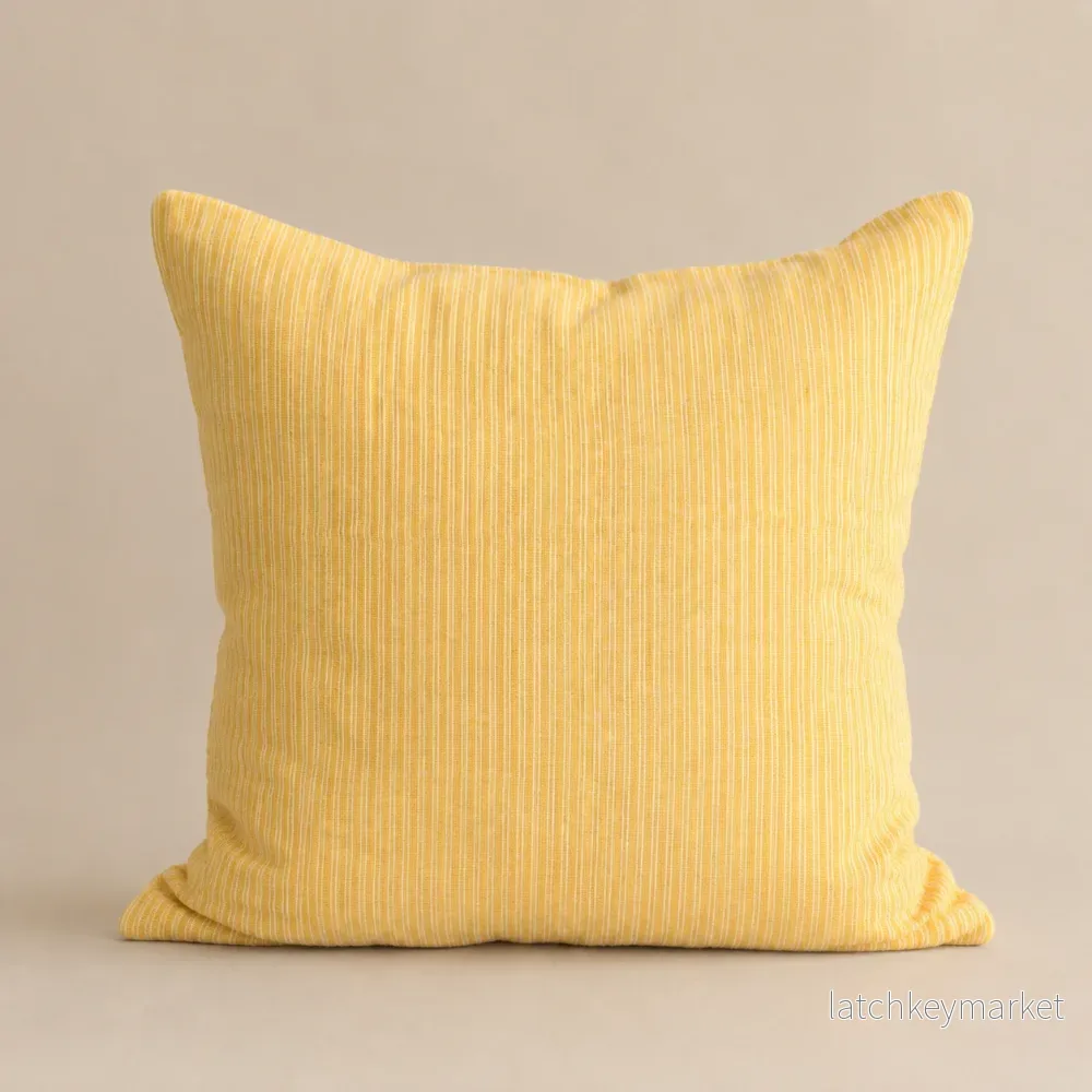 French Cushion Cover Yellow Stripe French Cushion Cover Yellow Stripe