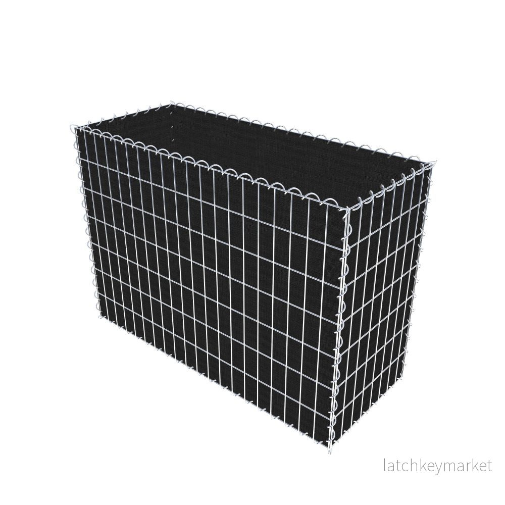 Grön gabion med fleece 100 cm x 70 cm x 40 cm (L x H x D), maskstorlek 5 cm x 10 cm, spiral - Bild 2