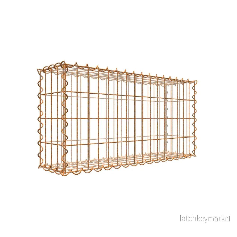 Rostig gabion 80 cm x 40 cm x 20 cm (L x H x D), maskstorlek 5 cm x 10 cm, spiral Rostig gabion 80 cm x 40 cm x 20 cm (L x H x D), maskstorlek 5 cm x 10 cm, spiral
