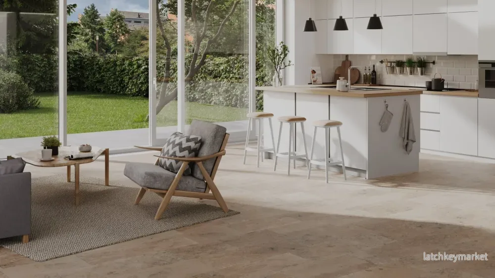 Jurakalksten Slipad Grå/Beige Materialprov - Bild 3