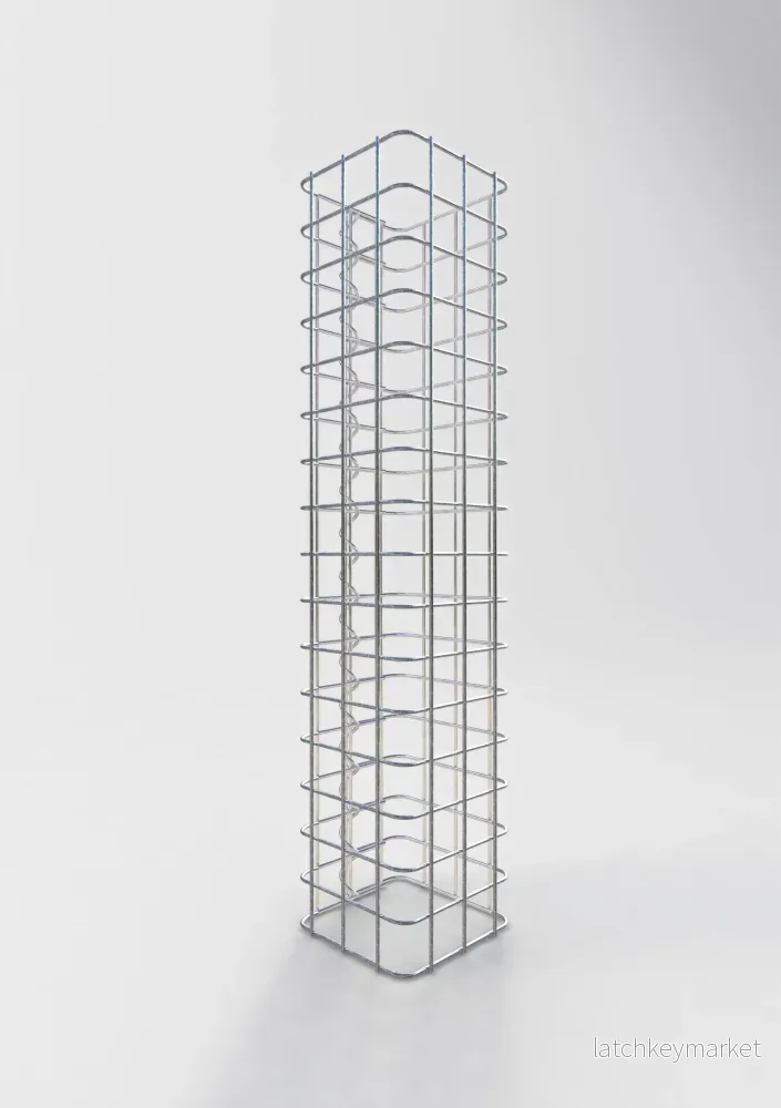 Gabionpelare fyrkant 17 cm x 17 cm, 80 cm hög, MW 5 cm x 5 cm - Bild 2