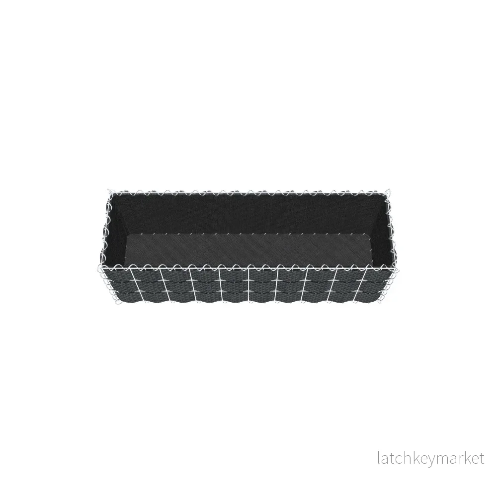Grön gabion med fleece & insynsskydd 100 cm x 30 cm x 30 cm (L x H x D), maskstorlek 5 cm x 10 cm, spiral - Bild 3