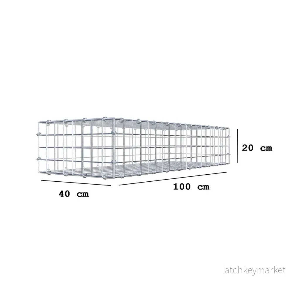 Gabion 100 cm x 20 cm x 40 cm (L x H x D), maskstorlek 5 x 5 cm, spiralring - Bild 2