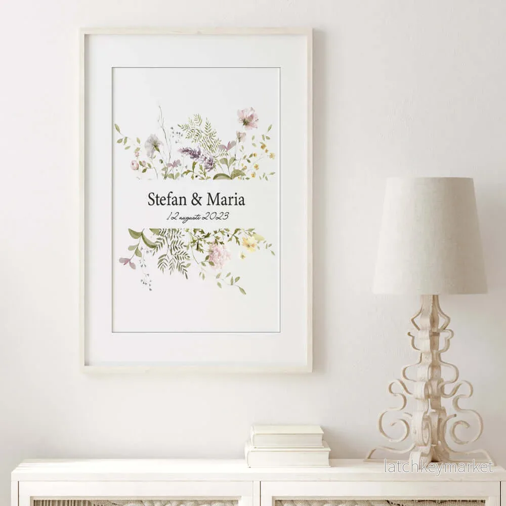 Bröllopstavla Blomster ram 2 - Bild 2